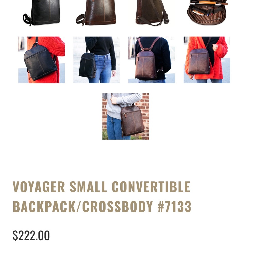 JACK GEORGES VOYAGER SMALL CONVERTIBLE BACKPACK/CROSSBODY #7133